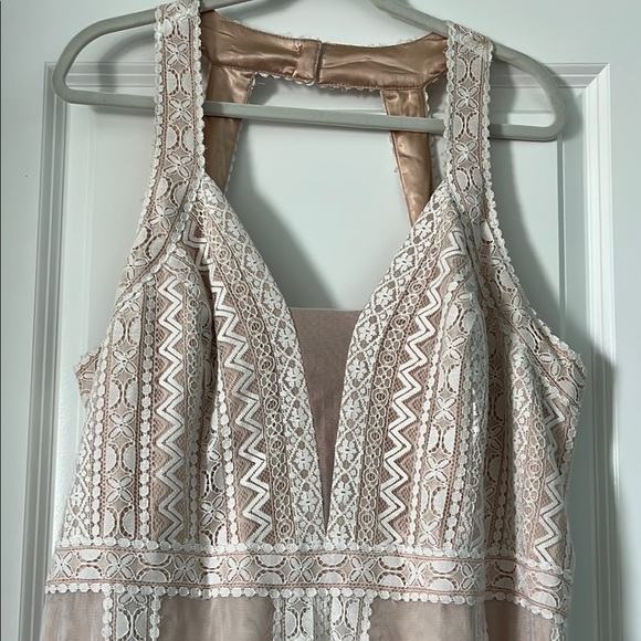 City Chic Lace Maxi Dress in Cream and White - Picture 2 of 5